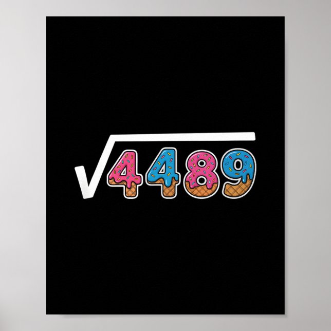 Póster Six Seven Ice Cream Drip Cool Meme 67 Funny Square (Frente)