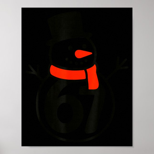 Póster Six Seven Kids 67 Boys Girls 6 7 Christmas Snowman (Frente)