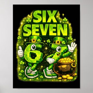 Póster Six seven lucky shamrock 67 st patricks day boy