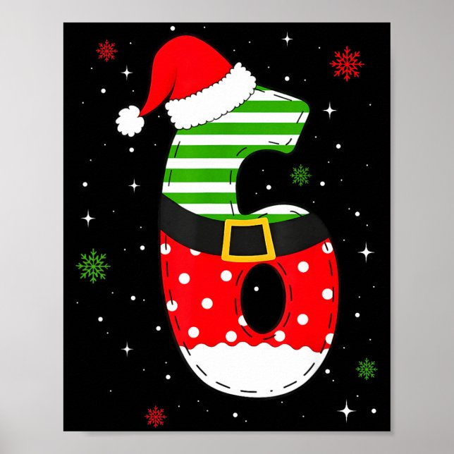 Póster Six Seven Matching 67 Christmas Santa Hat Meme Gen (Frente)