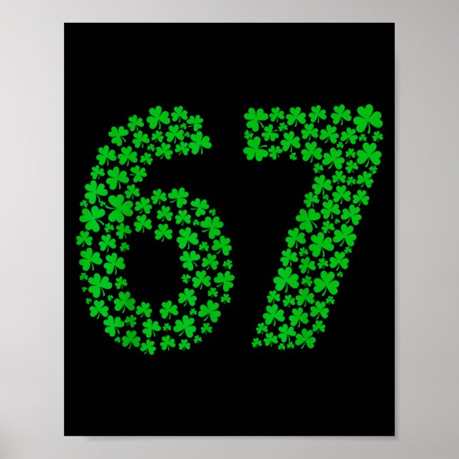 Póster Six Seven Meme 67 St Patrick's Day Shamrocks Men W (Frente)