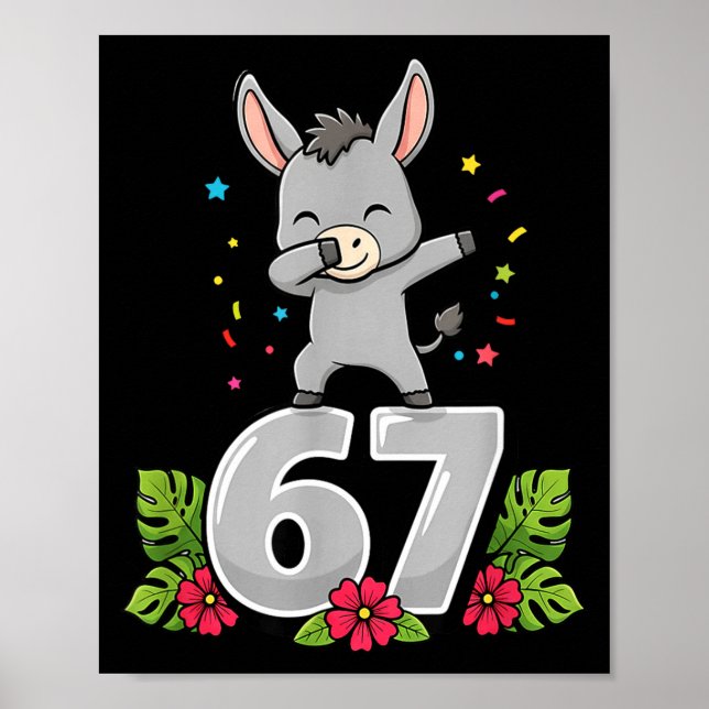 Póster Six Seven Meme Dabbing Baby 67 Funny Gen Z Apha  (Frente)