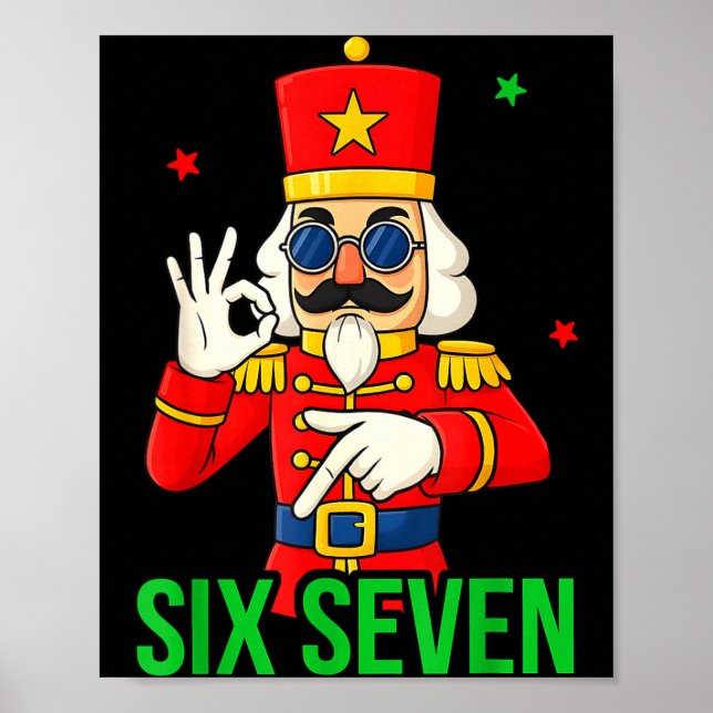 Póster Six Seven Meme Funny Holiday Toy Soldier  (Frente)