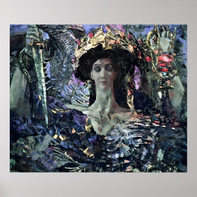 Póster Six-winged Seraphim (Azrael) by Mikhail Vrubel (Frente)