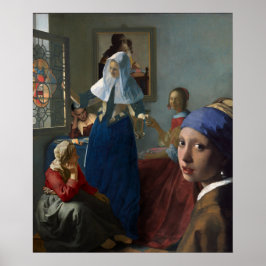 Póster Six women gathering - by Johannes Vermeer Poster
