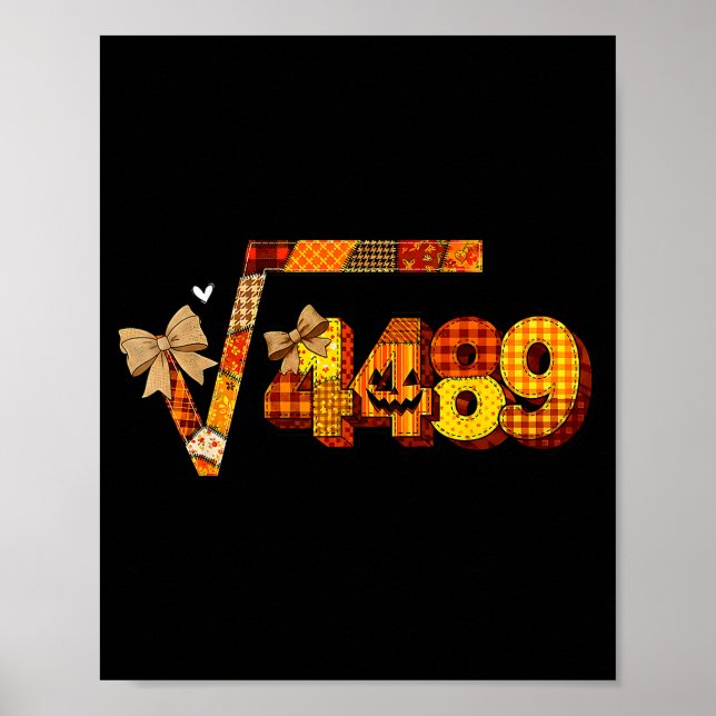 Póster Sixty Seven 67 Meme Square Root 4489 Slang Math Te (Frente)