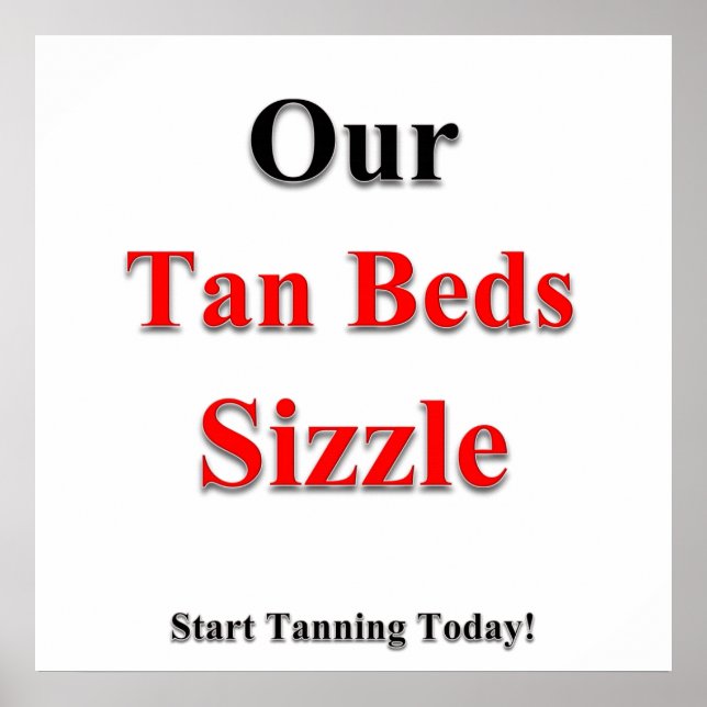 Póster Sizzle Tan Tanning Poster Matte (Frente)