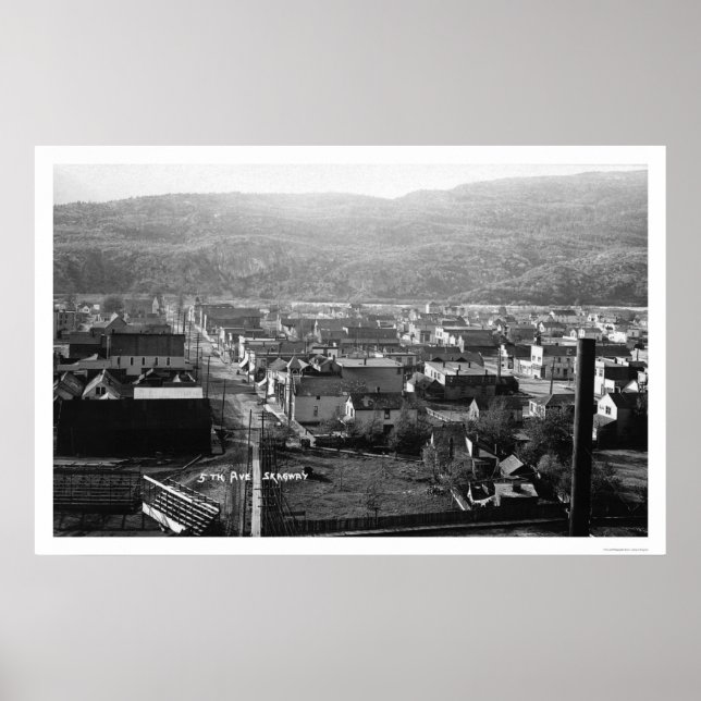 Póster Skagway, Alaska Birdseye 1915 (Frente)