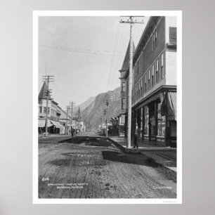 Póster Skagway Alaska Broadway 1918