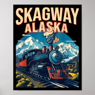 Póster Skagway Alaska Tren de Vapor Puerta de Klondike