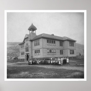 Póster Skagway, Escuela Pública de Alaska, 1906