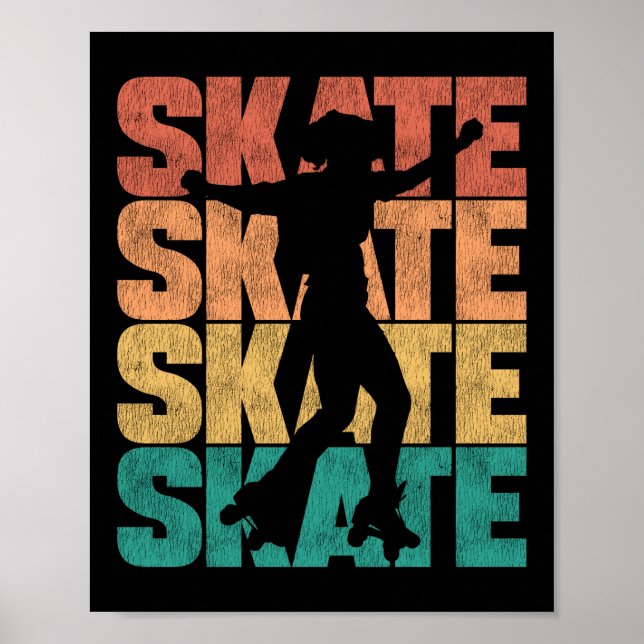 Póster Skate Skate Skate Skate Skate Skate Skate 1970 Ret (Frente)