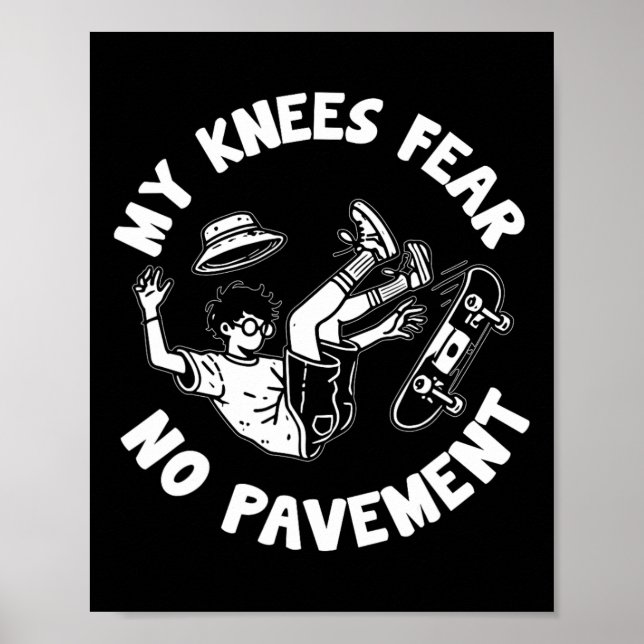 Póster Skateboard Crash Accident Survivor Get Well Skateb (Frente)