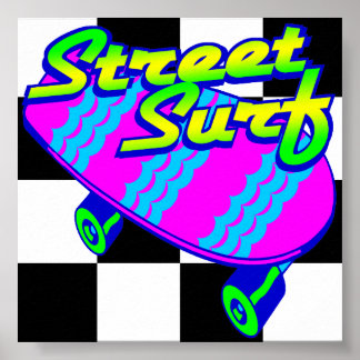 Póster Skateboard de surf Retro Street de Corey Tiger 80