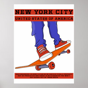 Póster Skateboard Guay de Nueva York