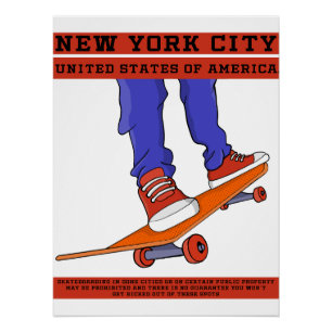 Póster Skateboard Guay de Nueva York