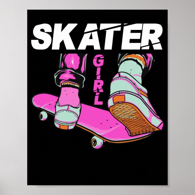 Póster Skateboard Skateboard Skateboarding para Chicas (Frente)