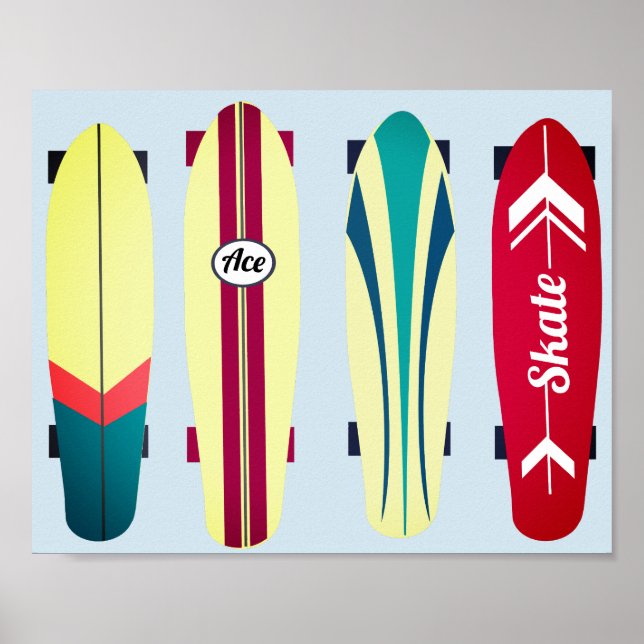 Póster Skateboard Vintage (Frente)