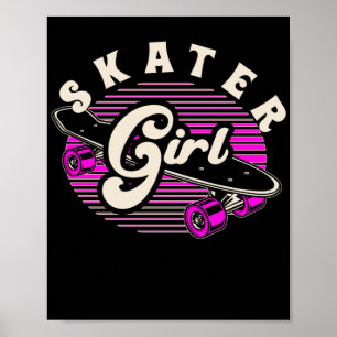 Póster Skateboarder Chica Skateboard