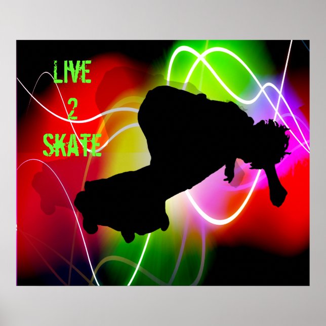 Póster Skateboarder del espectro eléctrico (Frente)