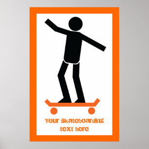 Póster Skateboarder en su personalizado de patineta