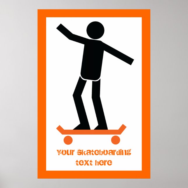 Póster Skateboarder en su personalizado de patineta (Frente)