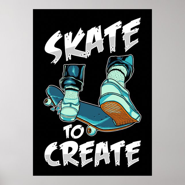 Póster Skateboarder Skate Para Crear (Frente)