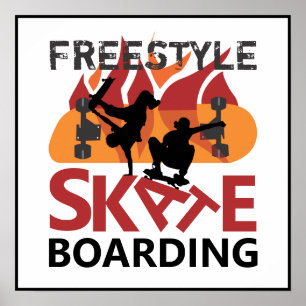 Póster Skateboarding de estilo libre