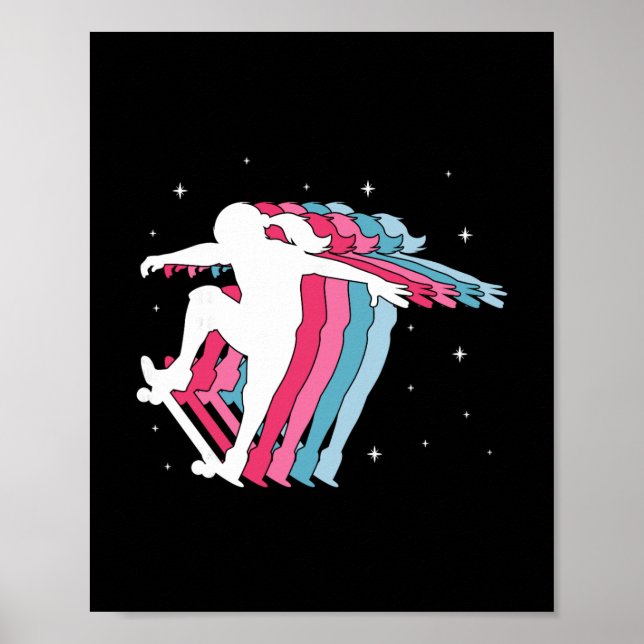 Póster Skater Girl Skateboarder Skateboarding Girls Gift  (Frente)