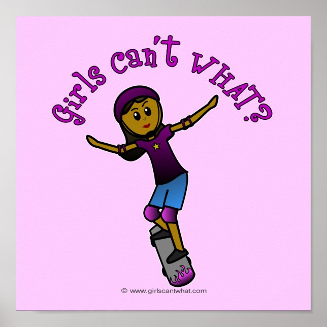 Póster Skater oscuro con casco (Frente)