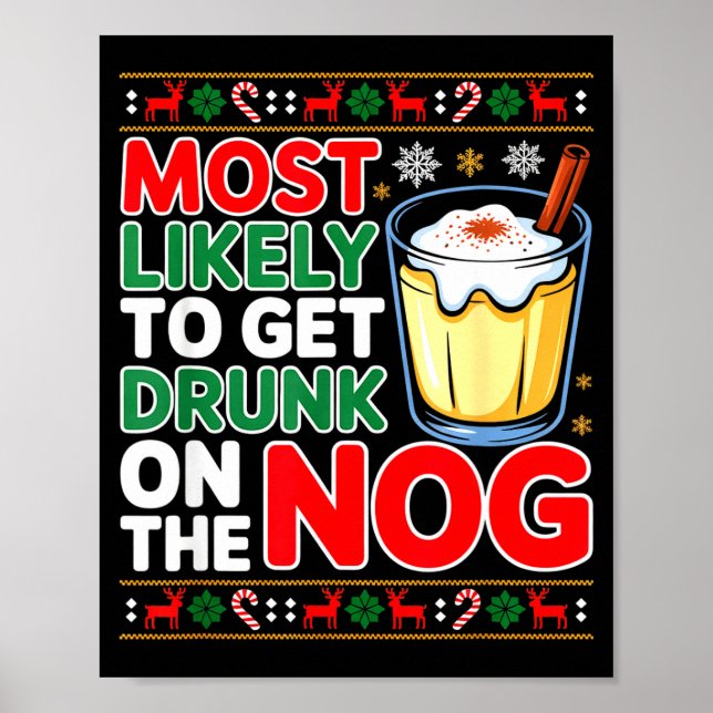 Póster Sked Eggnog Most Likely To Get Drunk On The Nog Ch (Frente)