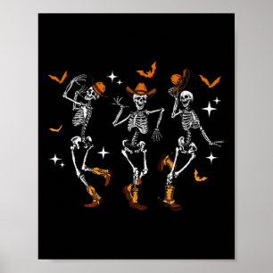 Póster Skeletans Dance Cowboy Western Halloween Costume M