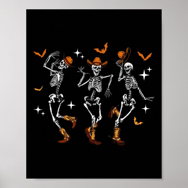 Póster Skeletans Dance Cowboy Western Halloween Costume M (Frente)