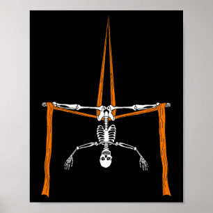 Póster Skeleton Aerialist - Circo de sedas aéreas de Hall