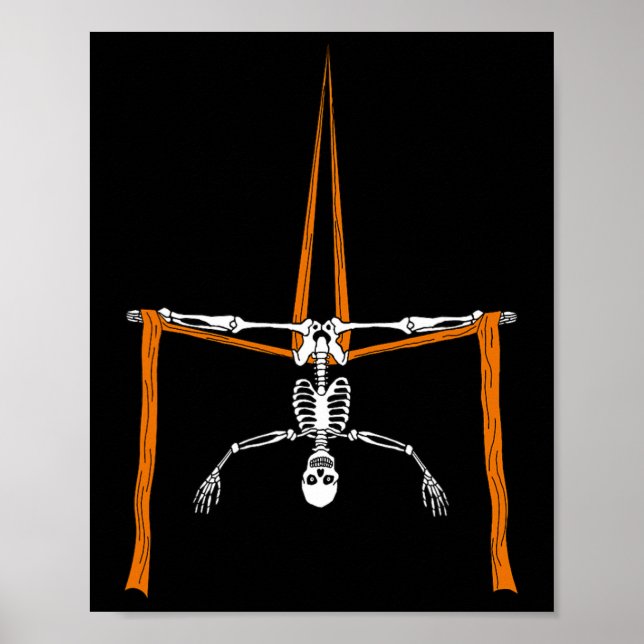 Póster Skeleton Aerialist - Circo de sedas aéreas de Hall (Frente)