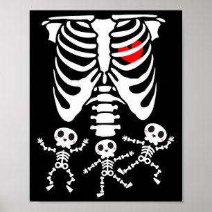 Póster Skeleton Baby Halloween Embarazo Disfraces de Pare