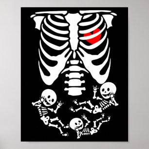 Póster Skeleton Baby Halloween Embarazo Disfraces de Pare