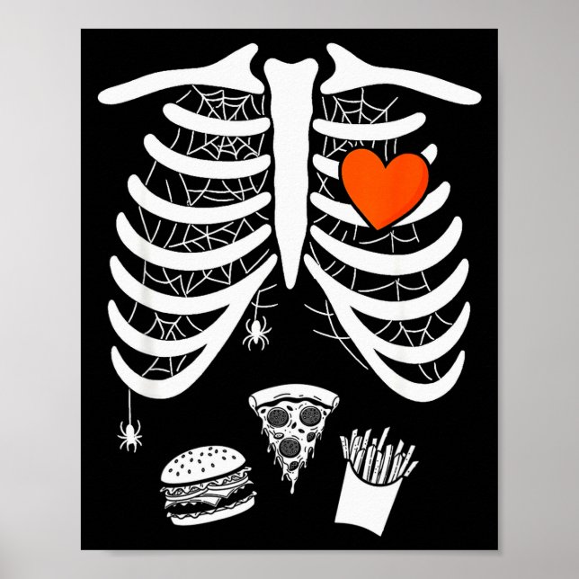 Póster Skeleton Baby Pregnant Xray Rib Cage For Fall Hall (Frente)