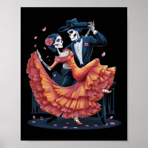 Póster Skeleton bailando Halloween Skull Dance Men Omen C