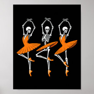 Póster Skeleton Ballerina, Chica femenina de baile gracio