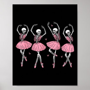 Póster Skeleton Ballerinas Ballet Dance Cute Chica Hallow