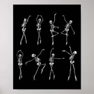 Póster Skeleton Ballerinas Chica de disfraces de Hallowee