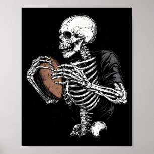 Póster Skeleton Béisbol Halloween Disstume divertidos hom