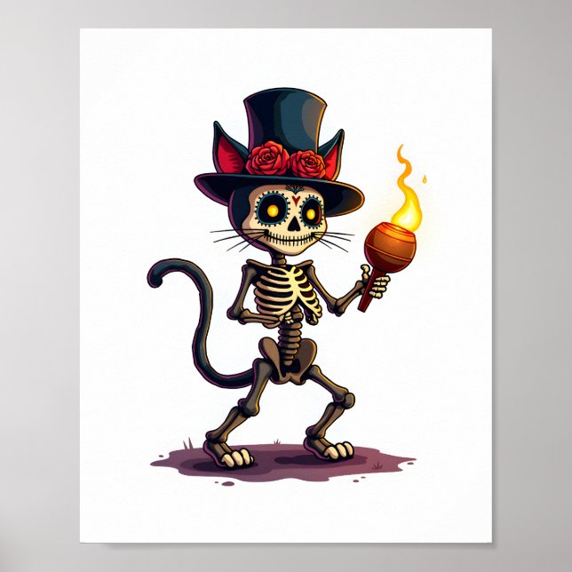 Póster Skeleton Cat Jamboree (Frente)
