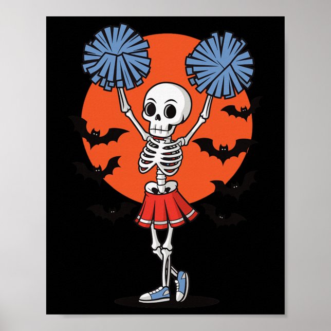 Póster Skeleton Cheerleader Cheerleading _3  (Frente)