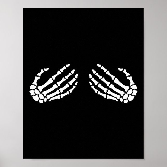 Póster Skeleton CHICAS de Halloween Manos divertidas Skel (Frente)