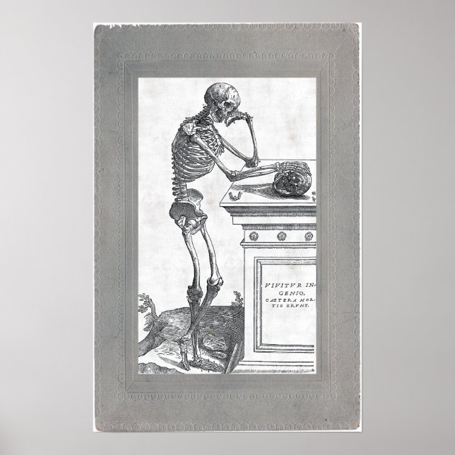 Póster Skeleton con Poster de cráneo (Frente)