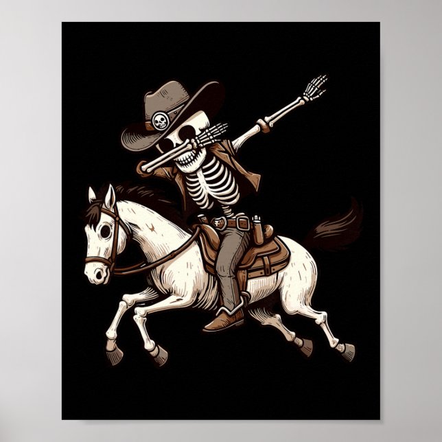 Póster Skeleton Cowboy Halloween Disstume niños Hombres D (Frente)