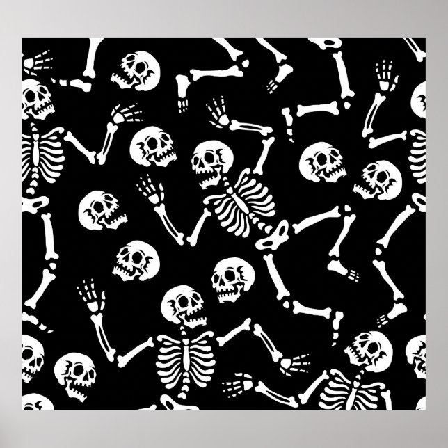 Póster Skeleton Dance Fiesta: Halloween Seamless (Frente)