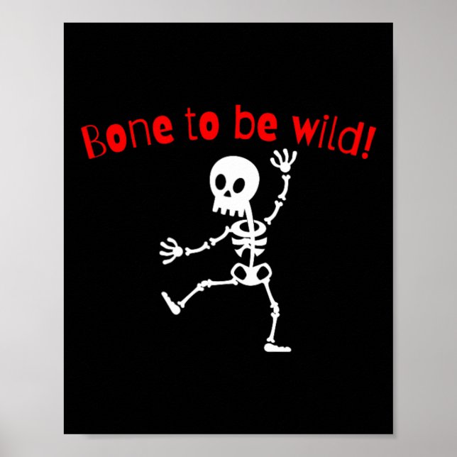 Póster Skeleton Dancing Halloween Funny Bone Wild (Frente)